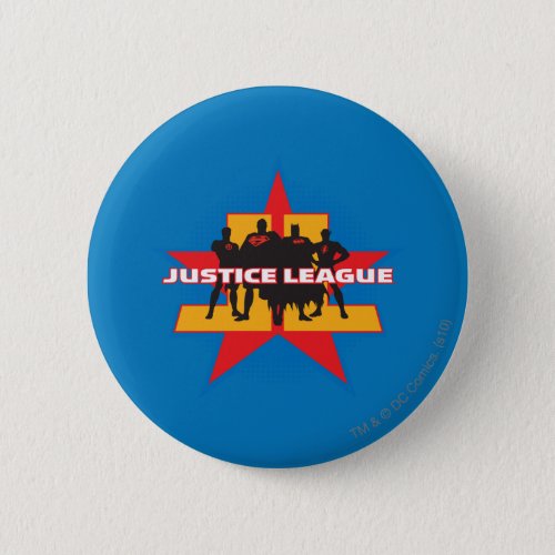 Justice League Silhouettes and Star Background Button