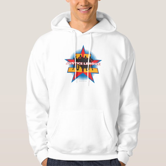 Justice League Silhouettes and Star Background Hoodie (Front)