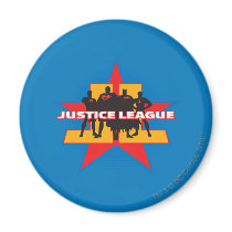 Justice League Silhouettes and Star Background Magnet