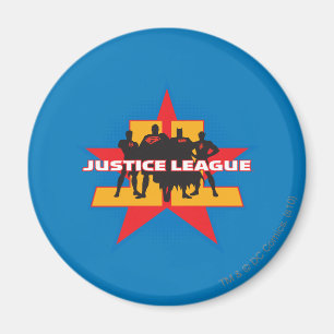 Justice League Silhouettes and Star Background Magnet