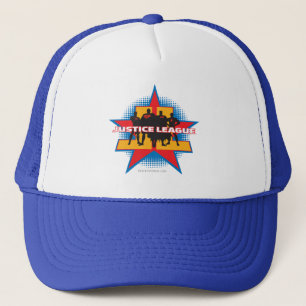 Justice League Silhouettes and Star Background Trucker Hat