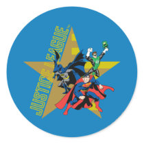 Justice League Star Heroes Classic Round Sticker