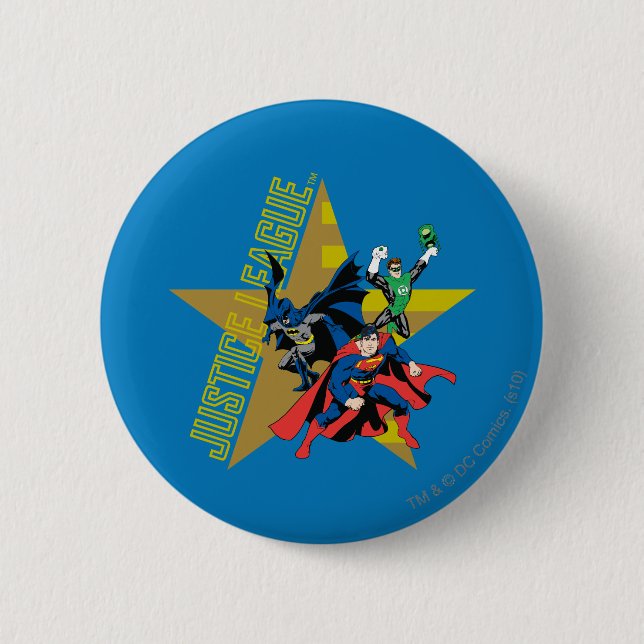 Justice League Star Heroes Pinback Button (Front)