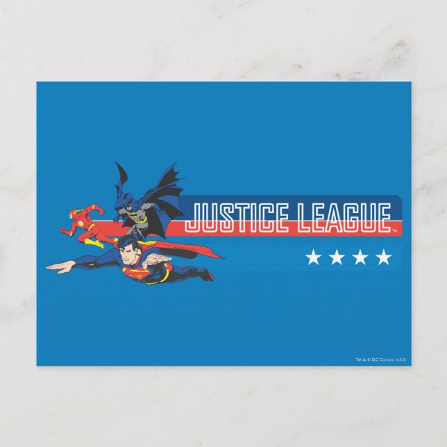 Justice League Stars and Stripes Postcard (Front)