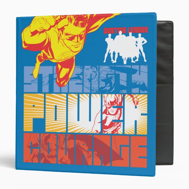 Justice League Strength. Power. Courage. Character 3 Ring Binder (Front/Inside)