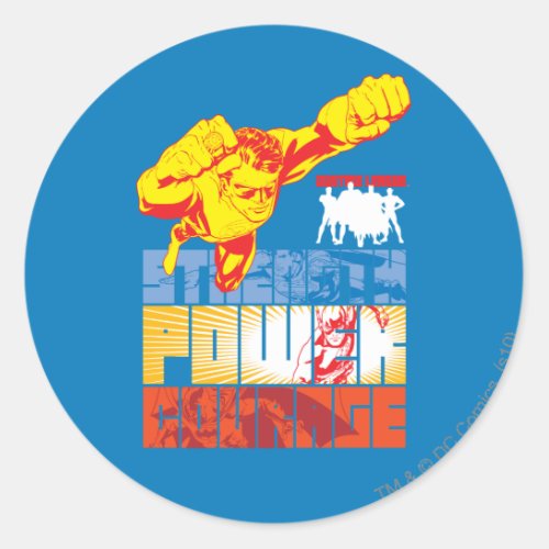 Justice League Strength Power Courage Character Classic Round Sticker