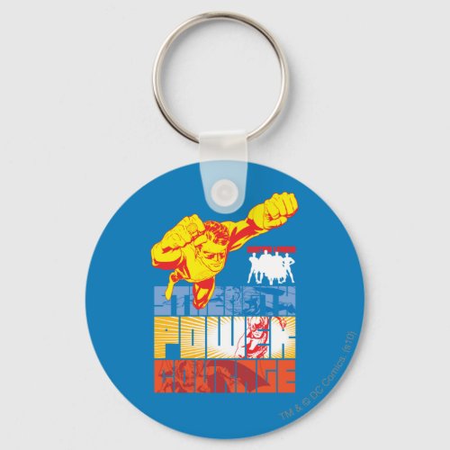 Justice League Strength Power Courage Character Keychain