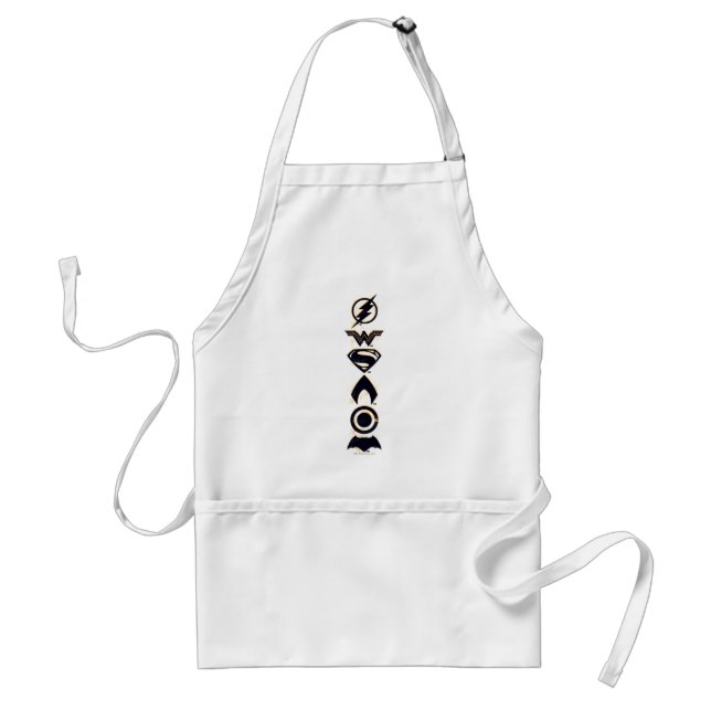 Justice League | Stylized Team Symbols Lineup Adult Apron (Front)
