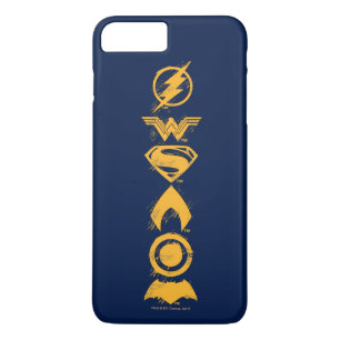 Justice League   Stylized Team Symbols Lineup iPhone 8 Plus/7 Plus Case