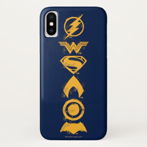 Justice League  Stylized Team Symbols Lineup iPhone X Case