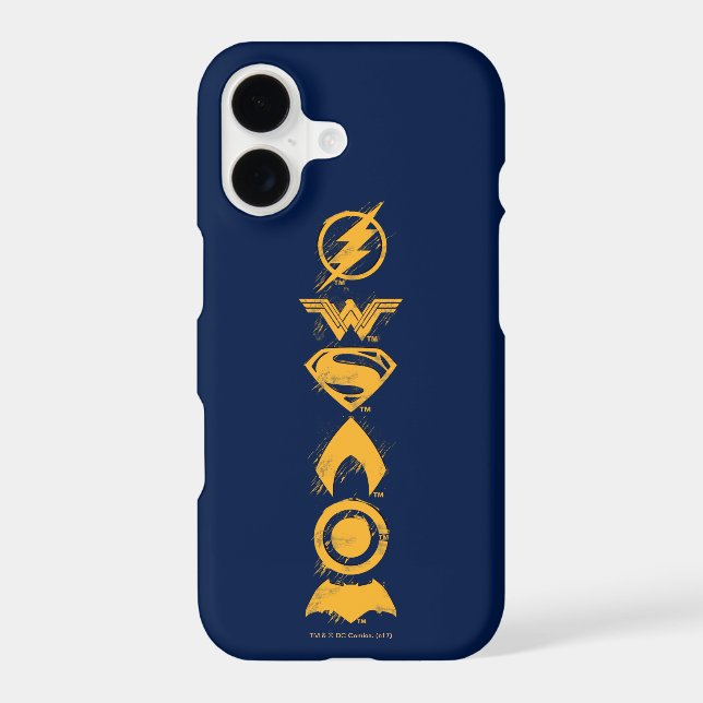 Justice League | Stylized Team Symbols Lineup Case-Mate iPhone Case (Back)