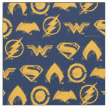 Justice League | Stylized Team Symbols Lineup Fabric