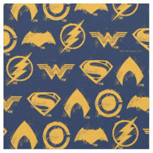 Justice League   Stylized Team Symbols Lineup Fabric