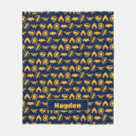 Justice League | Stylized Team Symbols Lineup Fleece Blanket