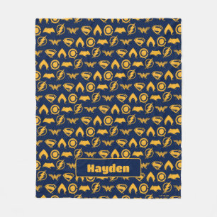 Justice League Stylized Team Symbols Lineup Fleece Blanket