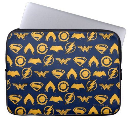 Justice League  Stylized Team Symbols Lineup Laptop Sleeve