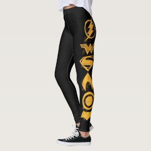Justice League Stylized Team Symbols Lineup Leggings
