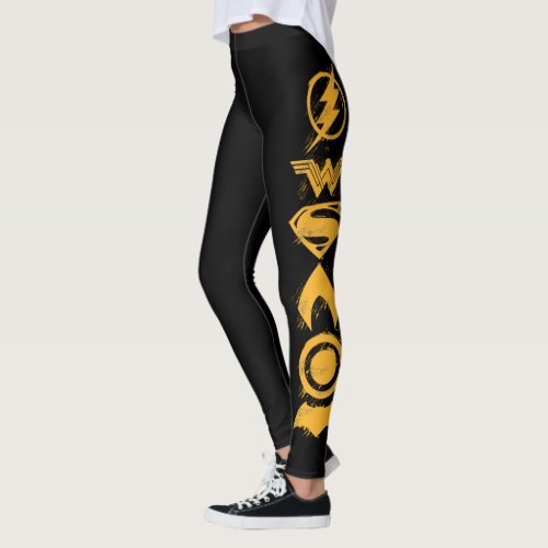 Justice League  Stylized Team Symbols Lineup Leggings
