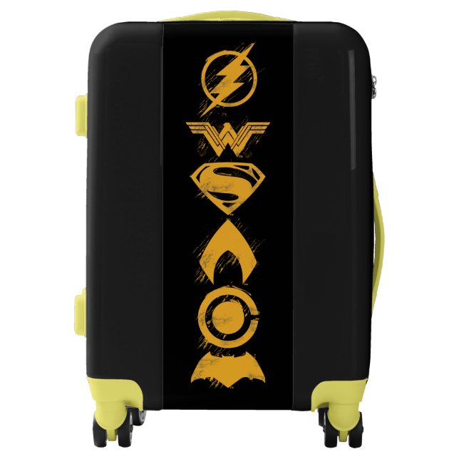 Justice League | Stylized Team Symbols Lineup Luggage (Front)