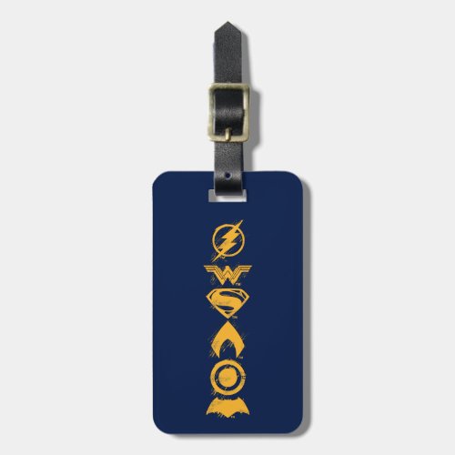Justice League  Stylized Team Symbols Lineup Luggage Tag