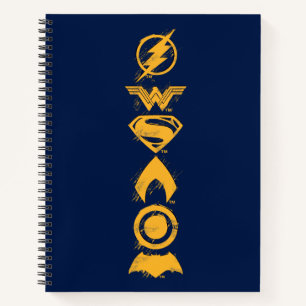 Justice League   Stylized Team Symbols Lineup Notebook