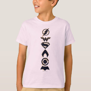 Justice League Stylized Team Symbols Lineup T-Shirt
