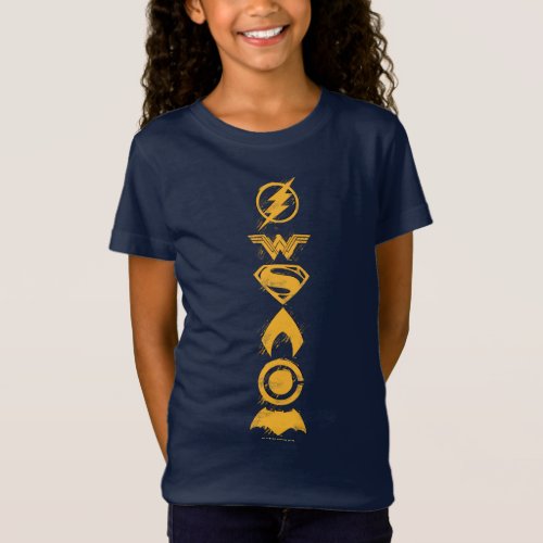 Justice League  Stylized Team Symbols Lineup T_Shirt