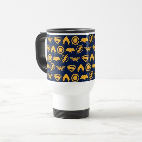Justice League  Stylized Team Symbols Lineup Travel Mug