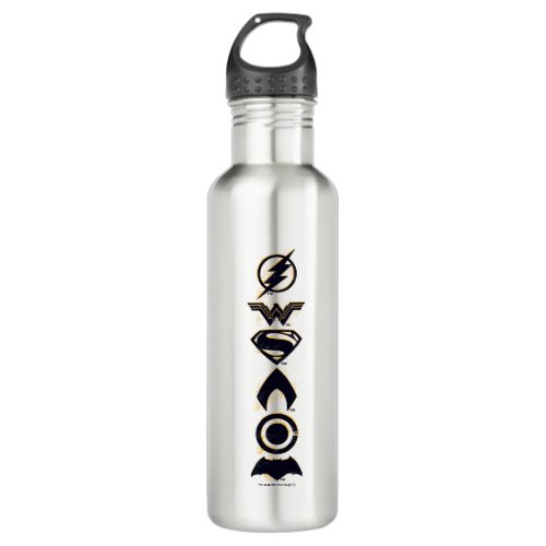 Justice League  Stylized Team Symbols Lineup Water Bottle