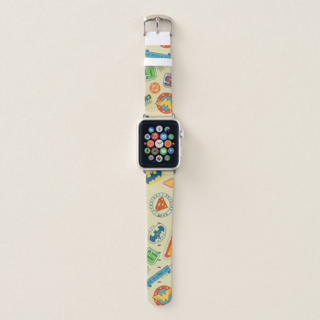 Justice League Super Hero Badge Pattern Apple Watch Band (Front)