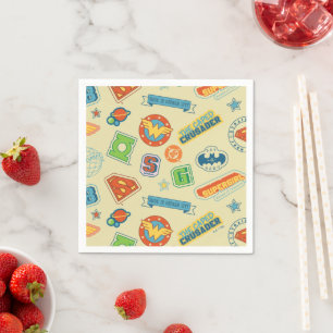 Justice League Super Hero Badge Pattern Napkins