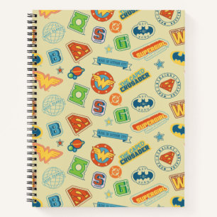 Justice League Super Hero Badge Pattern Notebook