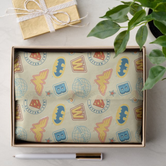 Justice League Super Hero Badge Pattern Tissue Paper (Gift)