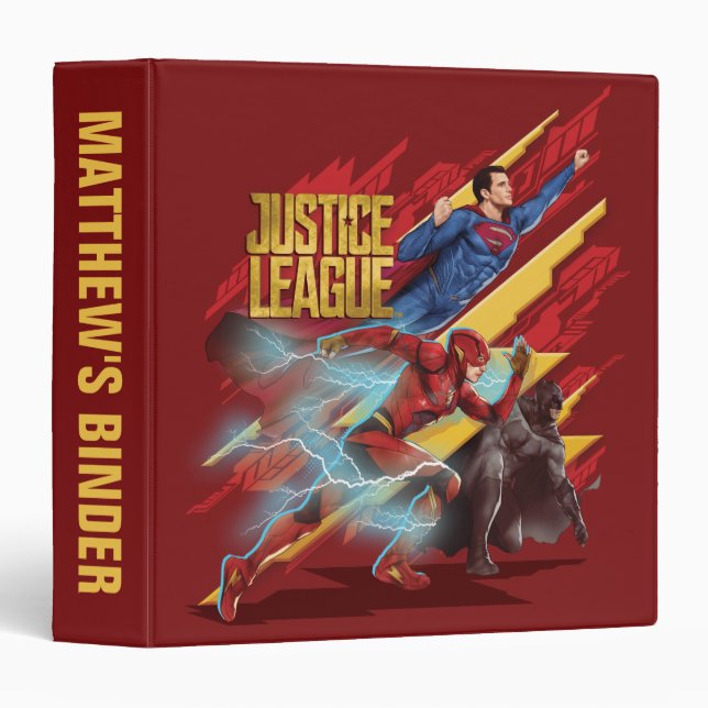 Justice League | Superman, Flash, & Batman Badge 3 Ring Binder (Front/Spine)