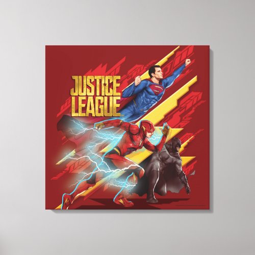 Justice League  Superman Flash  Batman Badge Canvas Print