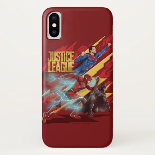 Justice League  Superman Flash  Batman Badge iPhone X Case