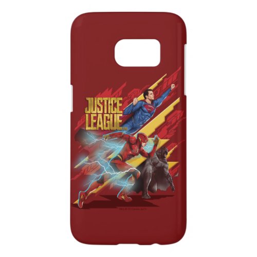 Justice League  Superman Flash  Batman Badge Samsung Galaxy S7 Case