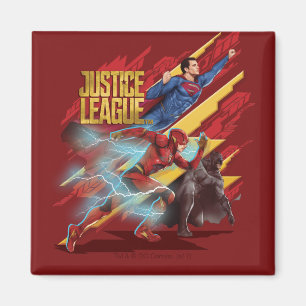 Justice League Superman, Flash, & Batman Badge Magnet