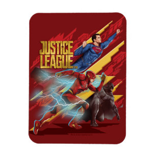 Justice League Superman, Flash, & Batman Badge Magnet