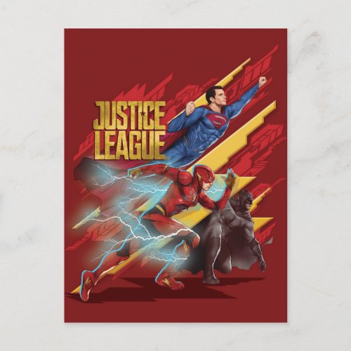 Justice League  Superman Flash  Batman Badge Postcard