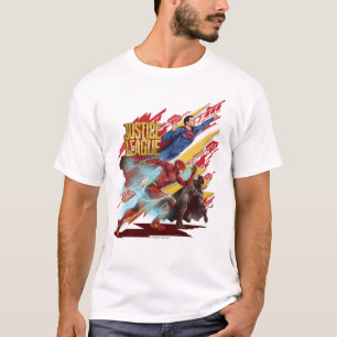 Justice League Superman, Flash, & Batman Badge T-Shirt