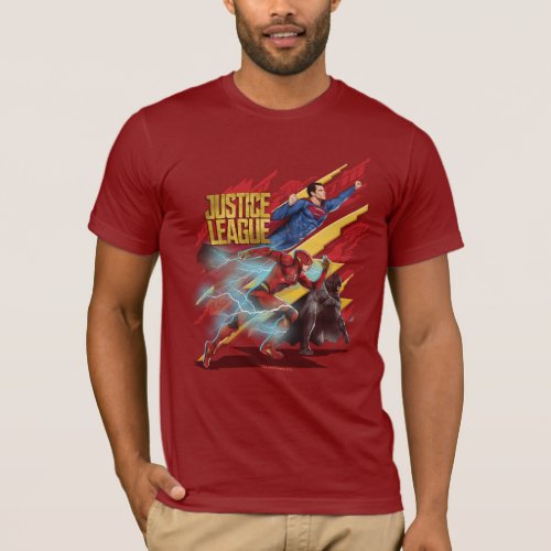 Justice League  Superman Flash  Batman Badge T_Shirt