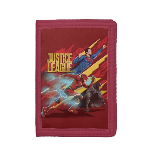 Justice League  Superman Flash  Batman Badge Tri_fold Wallet