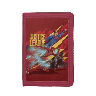 Justice League   Superman, Flash, & Batman Badge Trifold Wallet