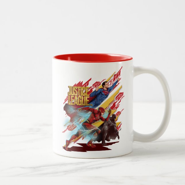 Justice League | Superman, Flash, & Batman Badge Two-Tone Coffee Mug (Right)