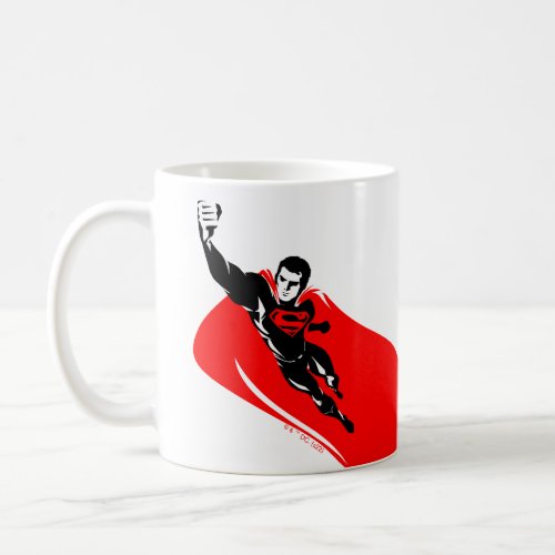 Justice League  Superman Flying Noir Pop Art Coffee Mug
