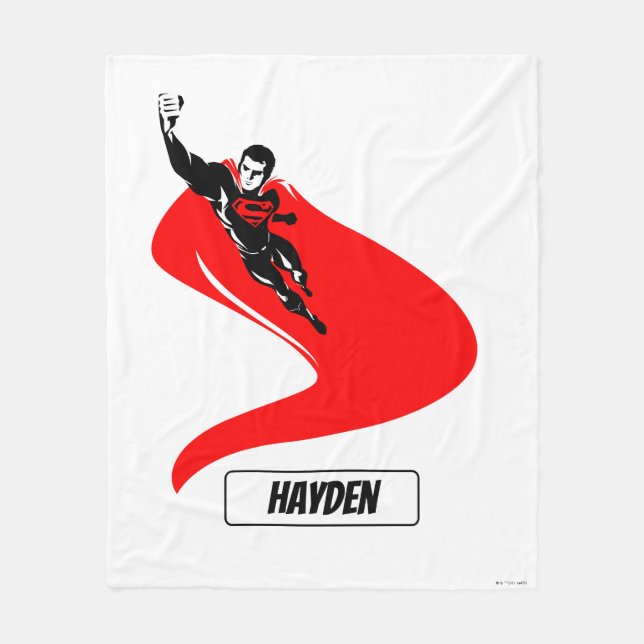 Justice League | Superman Flying Noir Pop Art Fleece Blanket (Front)
