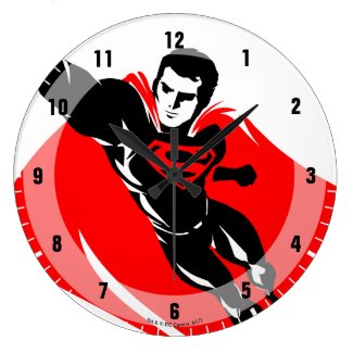 Justice League | Superman Flying Noir Pop Art Large Clock