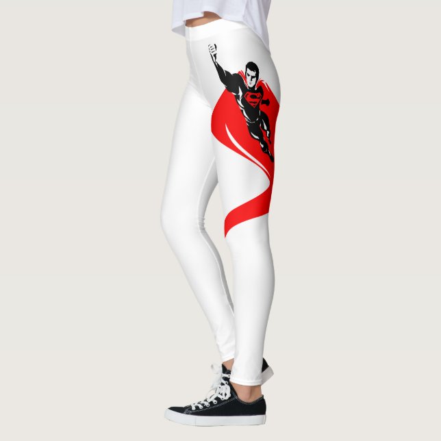 Justice League | Superman Flying Noir Pop Art Leggings (Left)