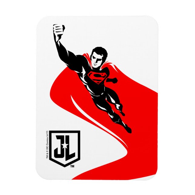 Justice League | Superman Flying Noir Pop Art Magnet (Vertical)